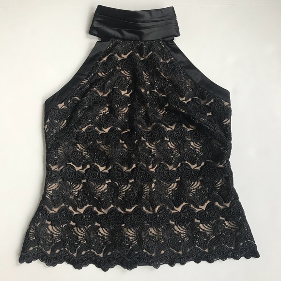 bebe Tops - Bebe Black Lace Halter Top